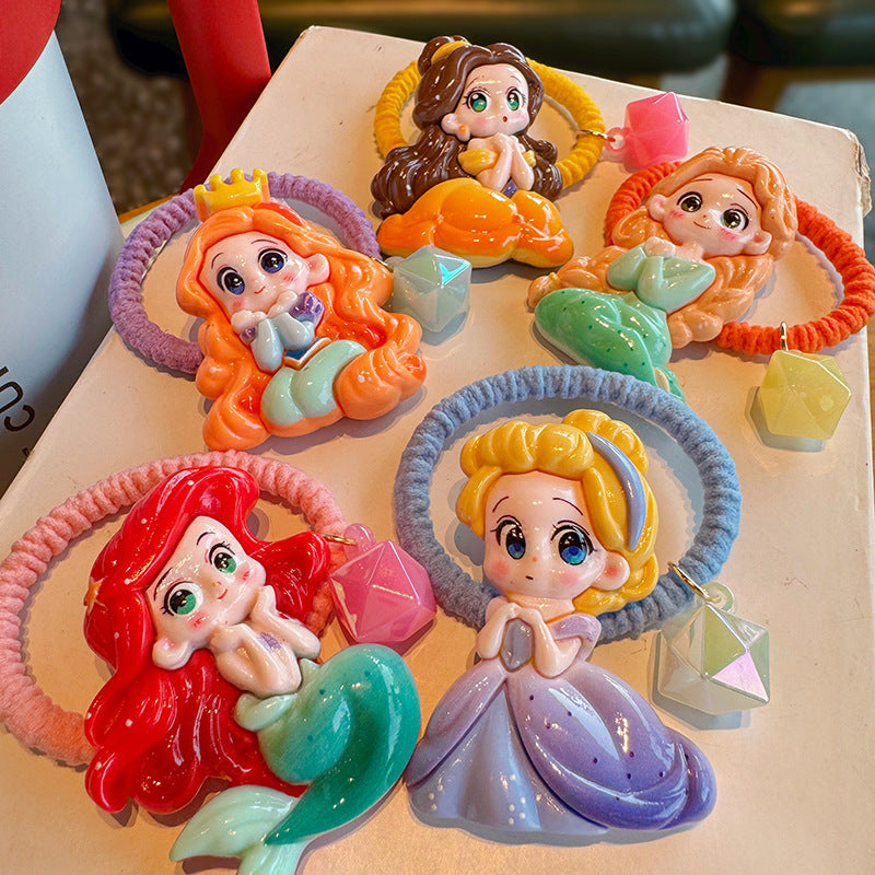 Girls princess rubber band hair rope-5PCS