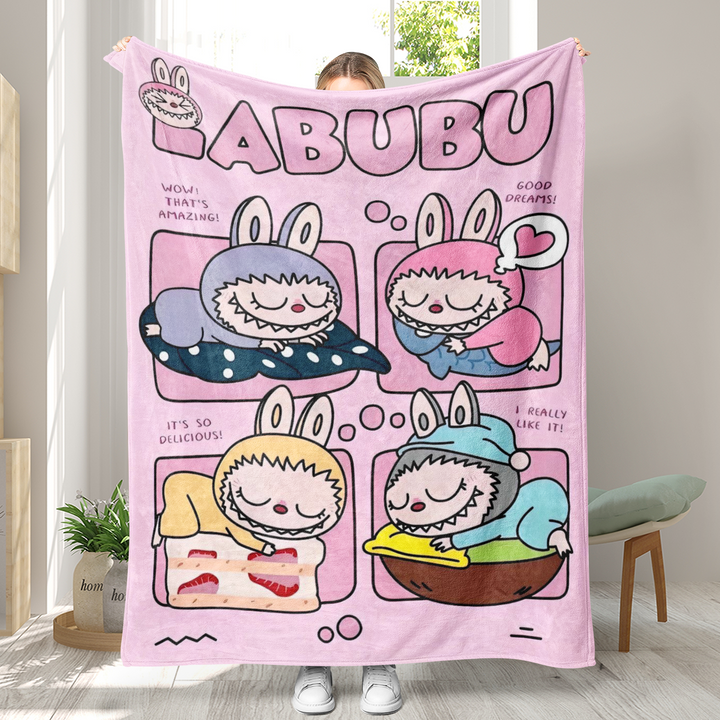 Labubu printed Throw Blanket soft flannel Blanket