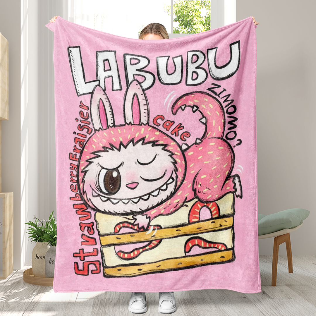 Labubu printed Throw Blanket soft flannel Blanket
