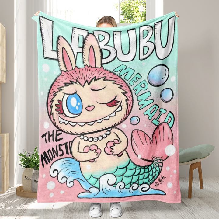 Labubu printed Throw Blanket soft flannel Blanket