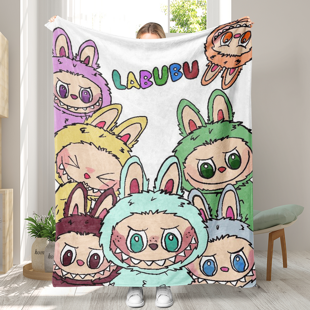 Labubu printed Throw Blanket soft flannel Blanket