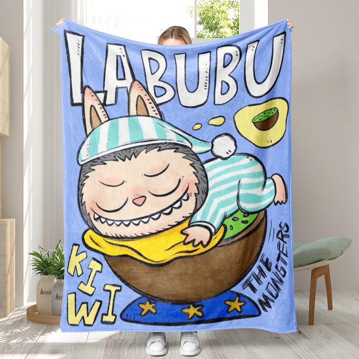 Labubu printed Throw Blanket soft flannel Blanket