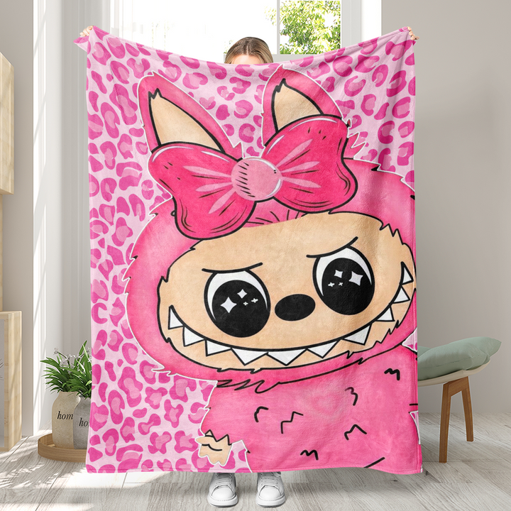 Labubu printed Throw Blanket soft flannel Blanket