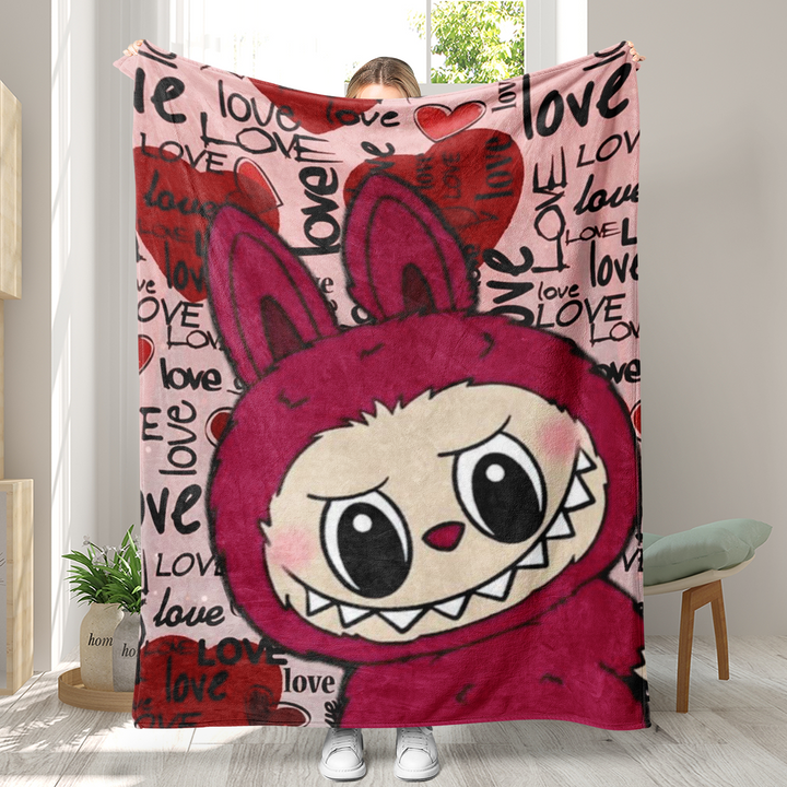 Labubu printed Throw Blanket soft flannel Blanket