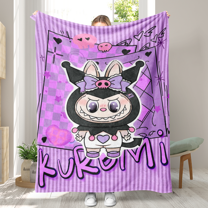 Labubu printed Throw Blanket soft flannel Blanket