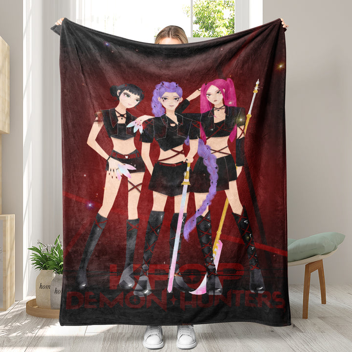 Kpop demon Hunters Throw Blanket soft flannel Blanket