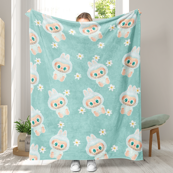 Labubu printed Throw Blanket soft flannel Blanket