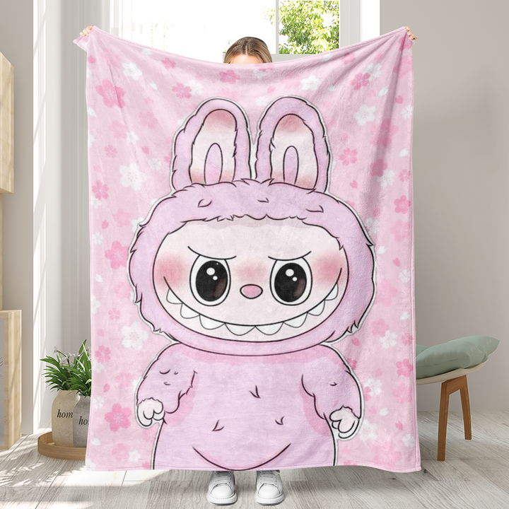 Labubu printed Throw Blanket soft flannel Blanket