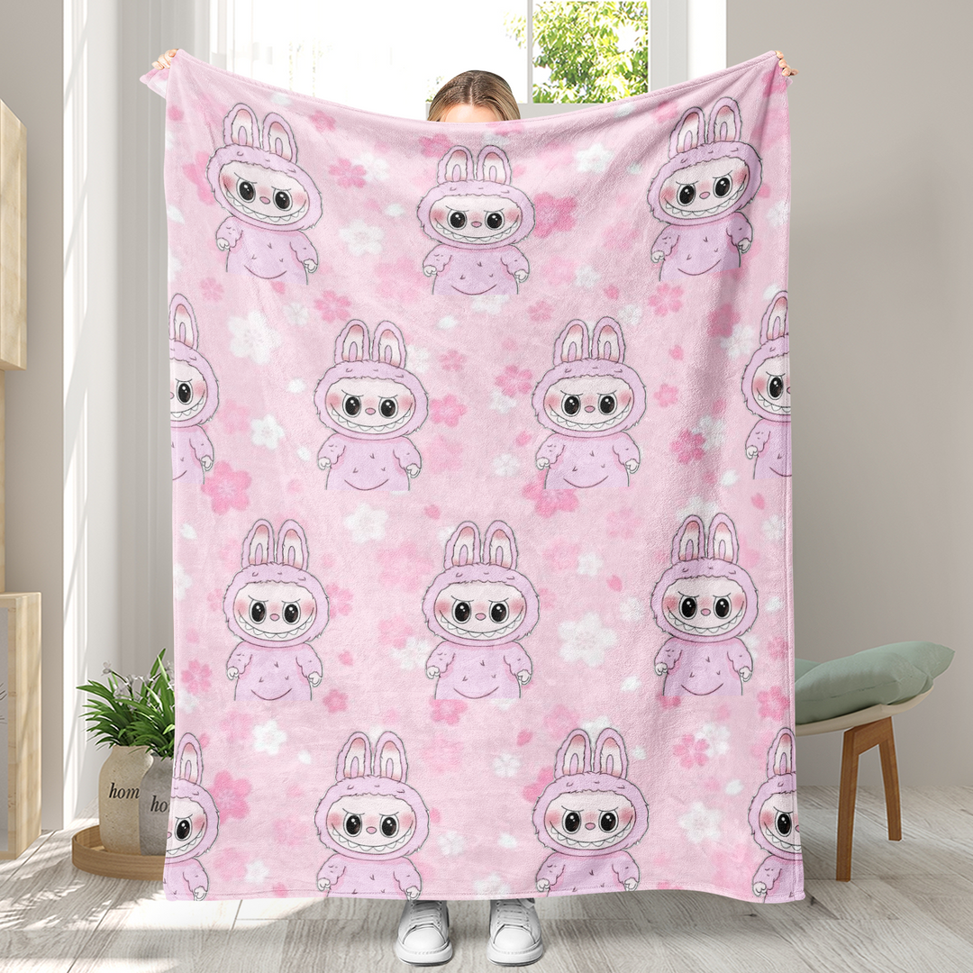 Labubu printed Throw Blanket soft flannel Blanket