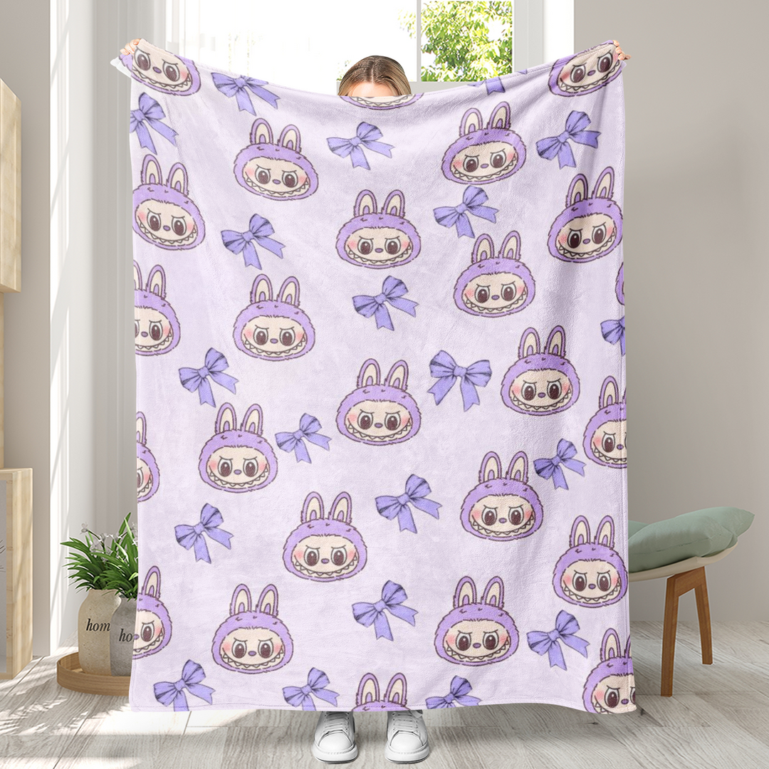 Labubu printed Throw Blanket soft flannel Blanket