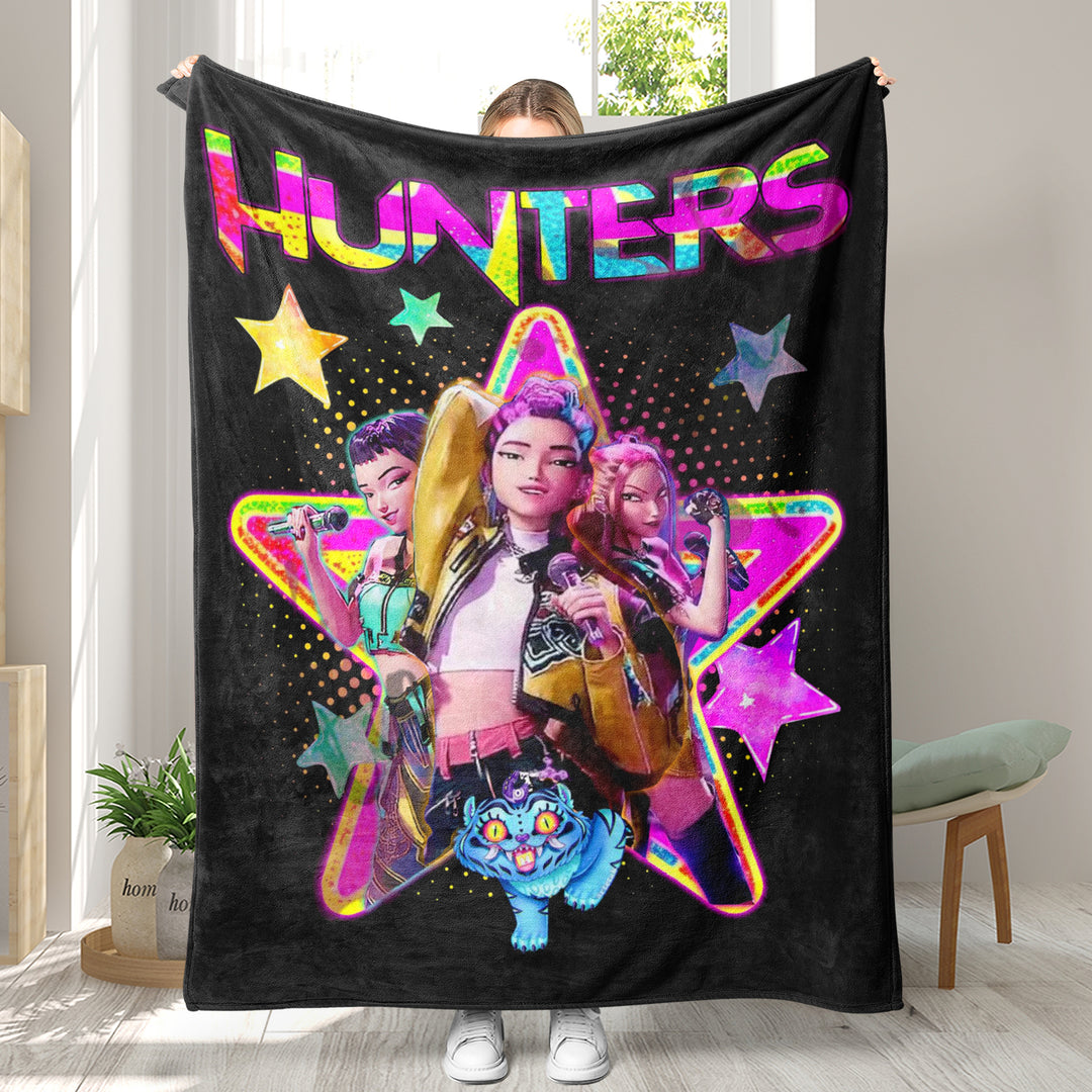 Kpop demon Hunters Throw Blanket soft flannel Blanket