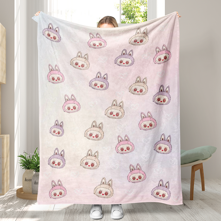Labubu printed Throw Blanket soft flannel Blanket