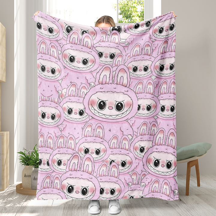 Labubu printed Throw Blanket soft flannel Blanket