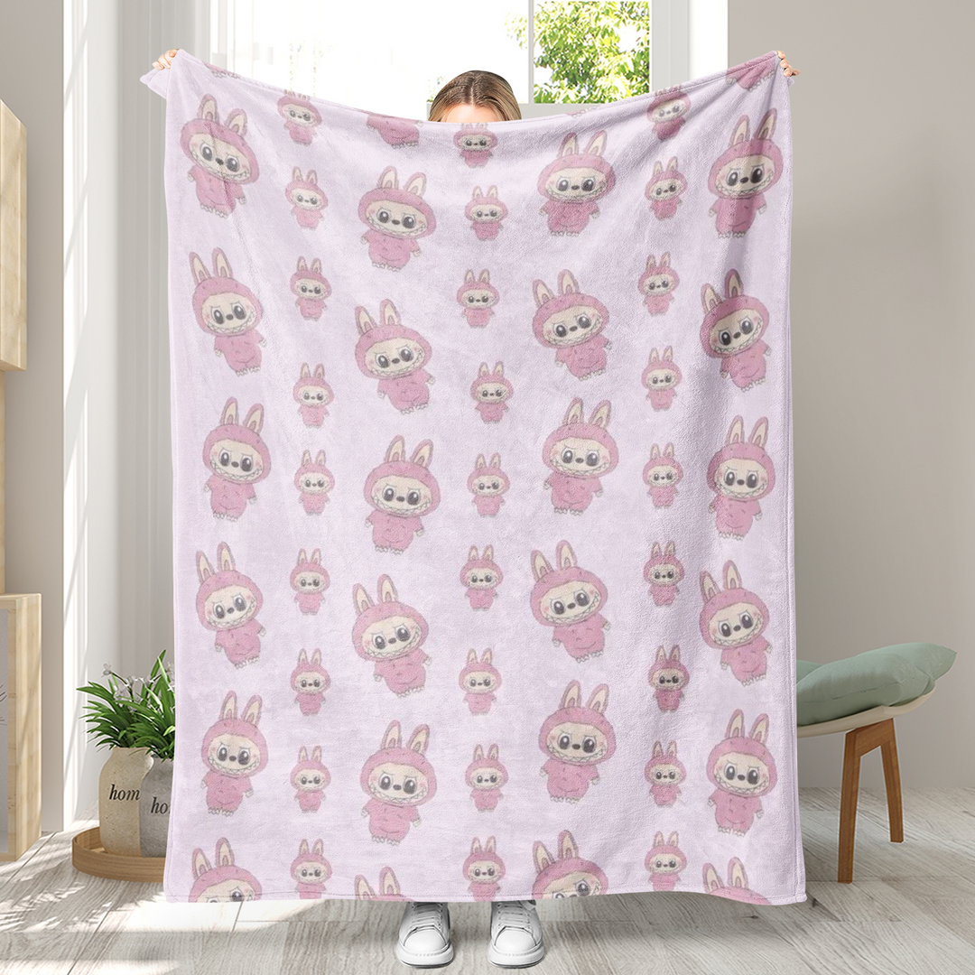 Labubu printed Throw Blanket soft flannel Blanket