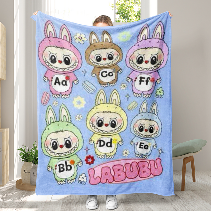 Labubu printed Throw Blanket soft flannel Blanket