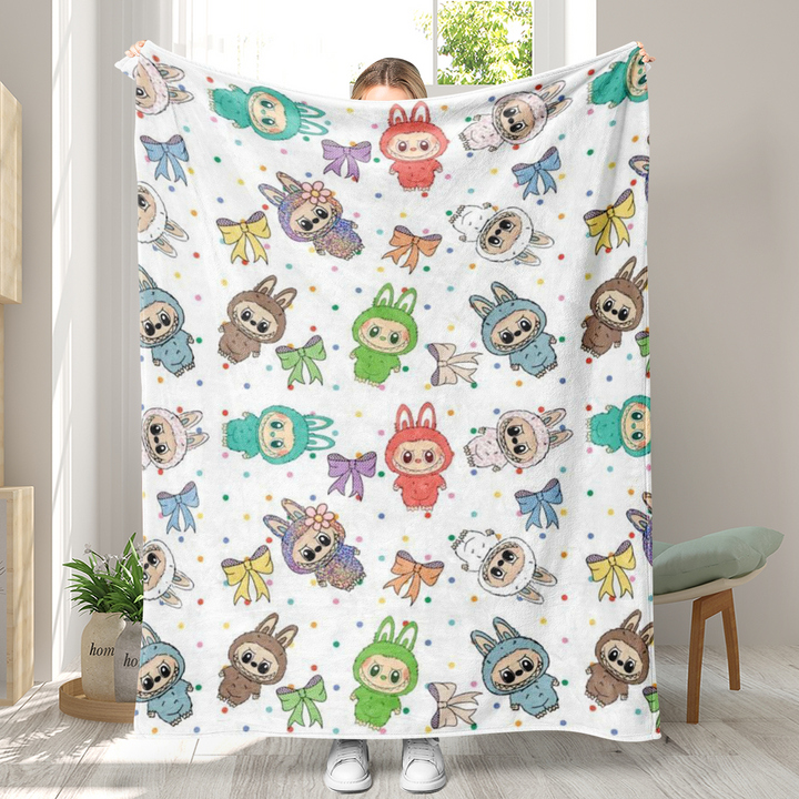 Labubu printed Throw Blanket soft flannel Blanket