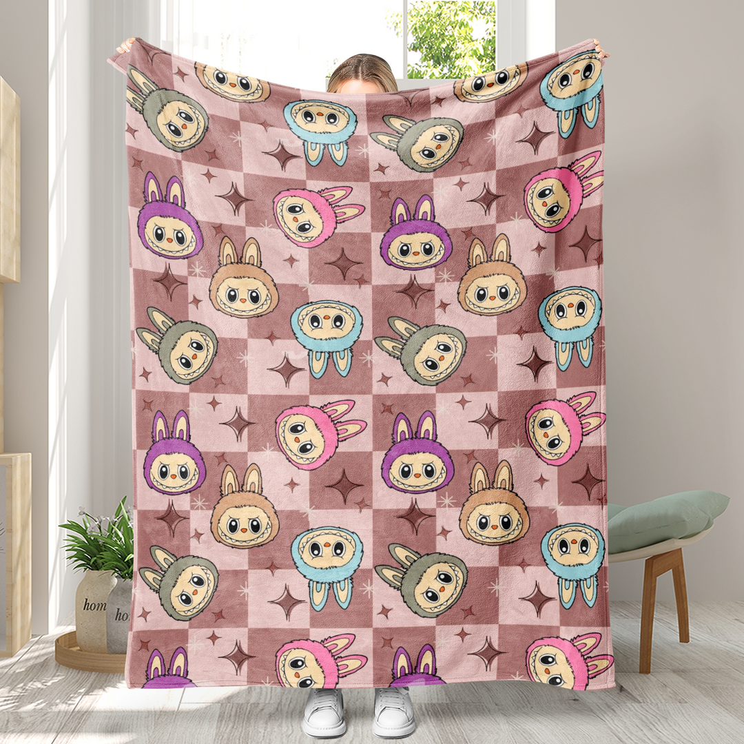 Labubu printed Throw Blanket soft flannel Blanket
