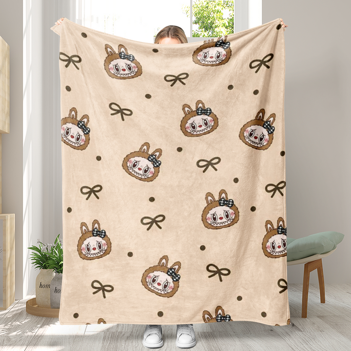 Labubu printed Throw Blanket soft flannel Blanket