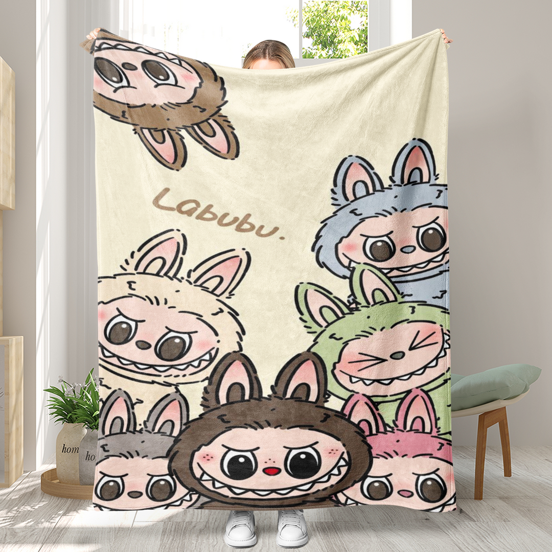 Labubu printed Throw Blanket soft flannel Blanket