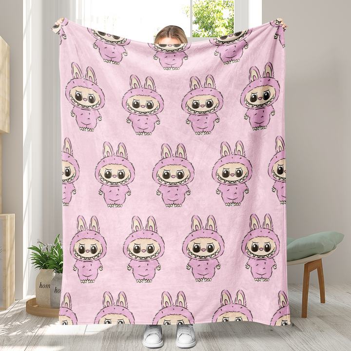 Labubu printed Throw Blanket soft flannel Blanket