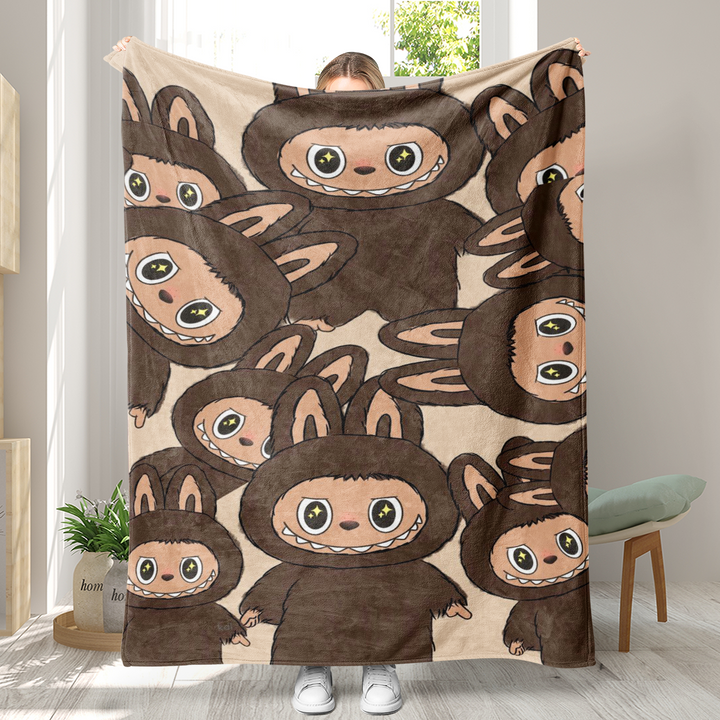 Labubu printed Throw Blanket soft flannel Blanket