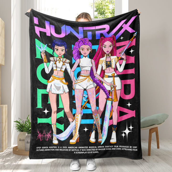 Kpop demon Hunters Throw Blanket soft flannel Blanket