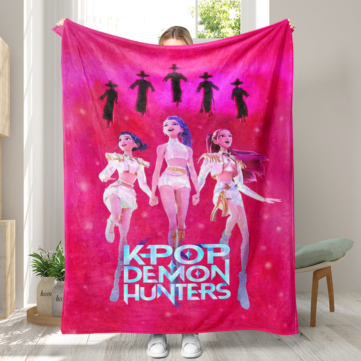 Kpop demon Hunters Throw Blanket soft flannel Blanket