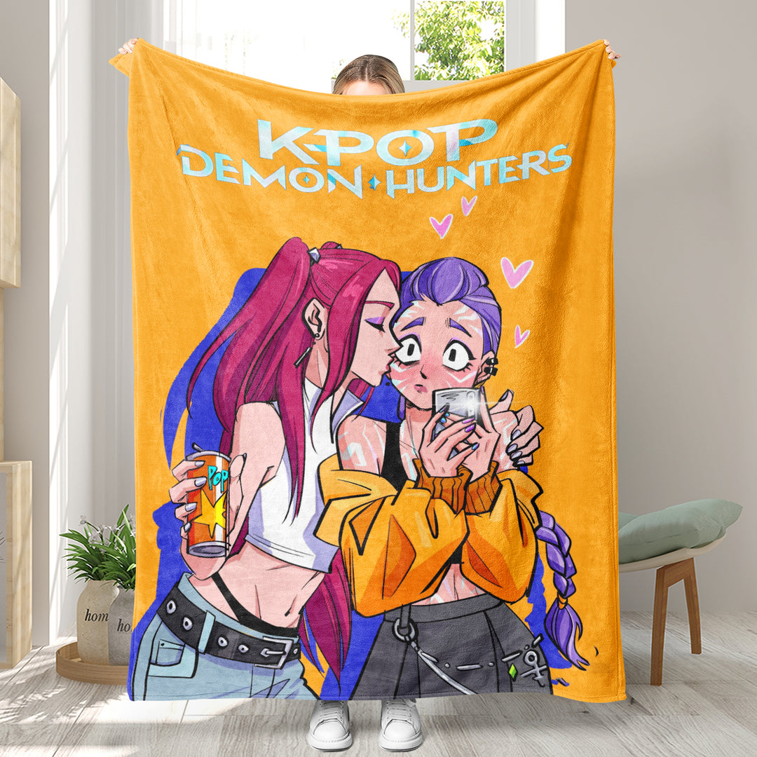 Kpop demon Hunters Throw Blanket soft flannel Blanket