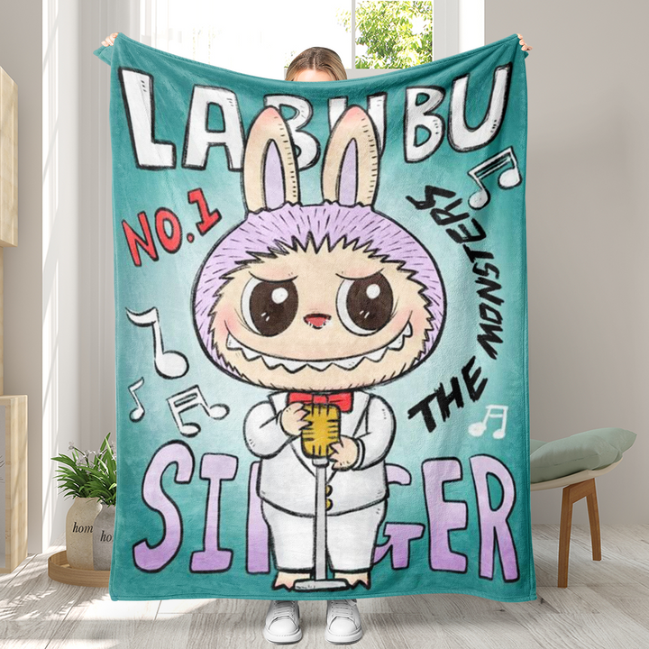 Labubu printed Throw Blanket soft flannel Blanket