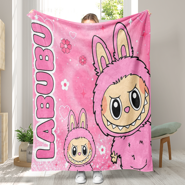 Labubu printed Throw Blanket soft flannel Blanket