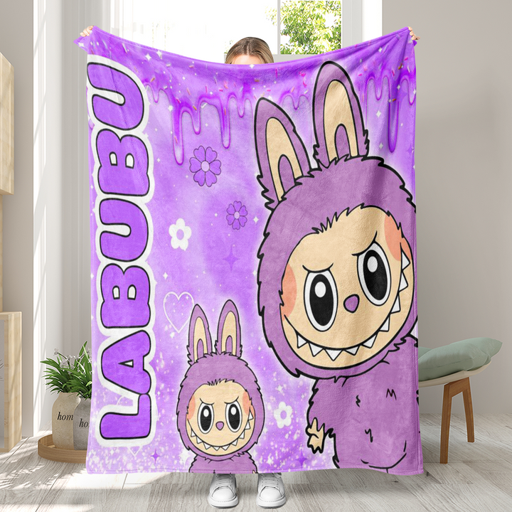 Labubu printed Throw Blanket soft flannel Blanket