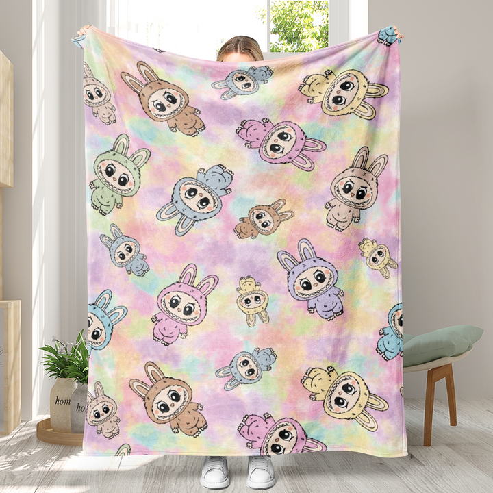 Labubu printed Throw Blanket soft flannel Blanket