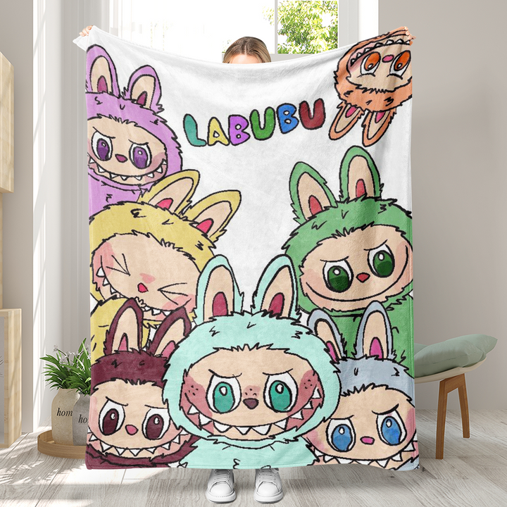 Labubu printed Throw Blanket soft flannel Blanket