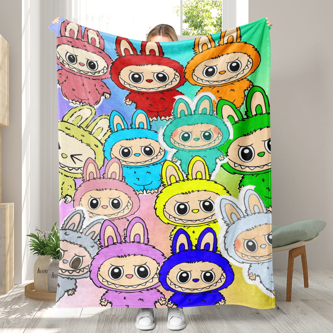 Labubu printed Throw Blanket soft flannel Blanket