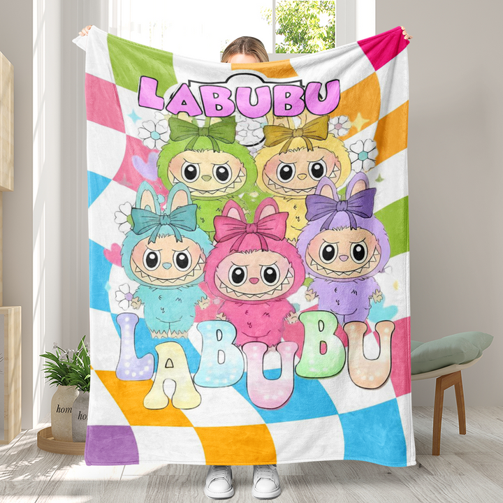Labubu printed Throw Blanket soft flannel Blanket