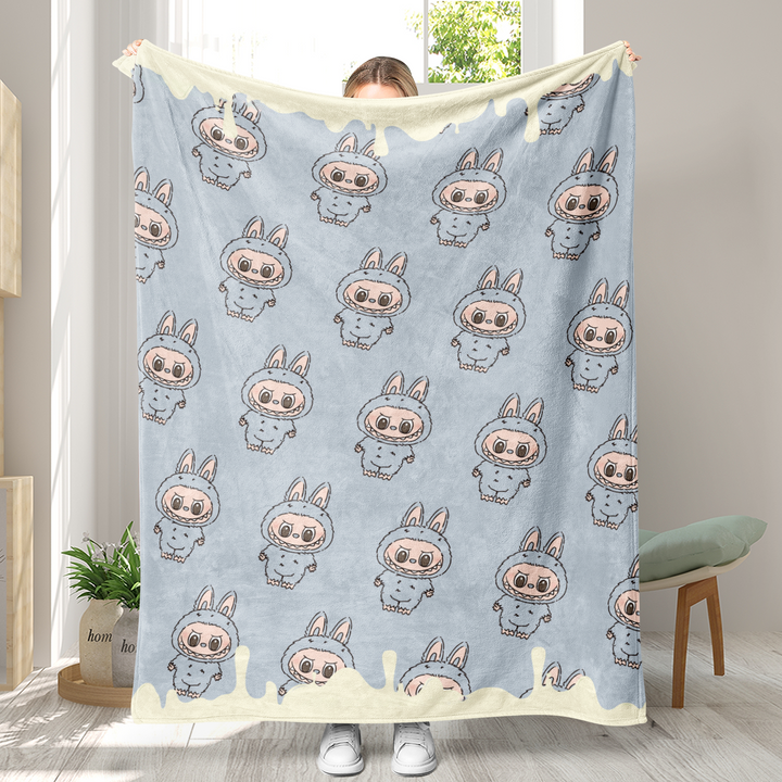 Labubu printed Throw Blanket soft flannel Blanket