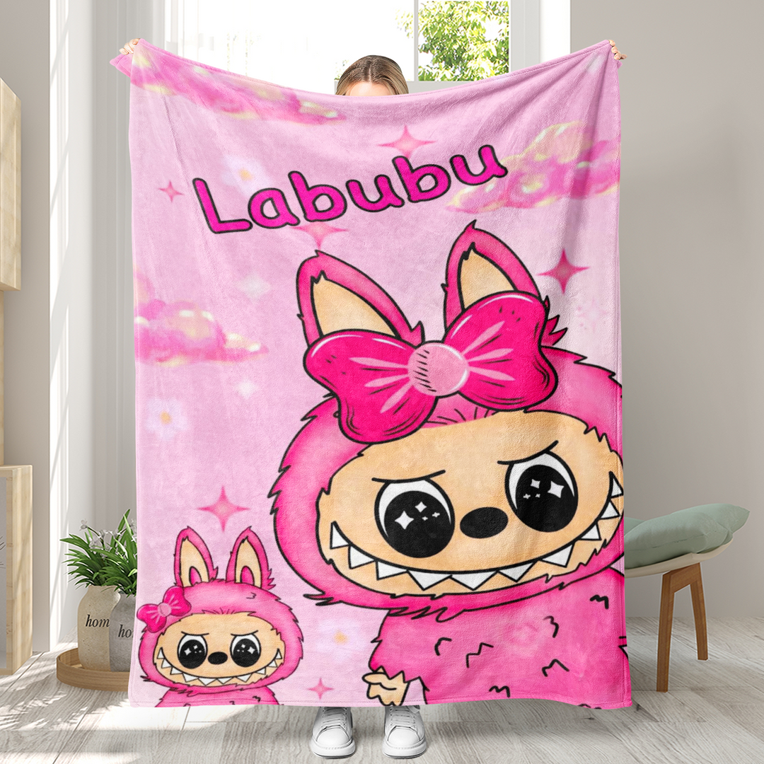 Labubu printed Throw Blanket soft flannel Blanket