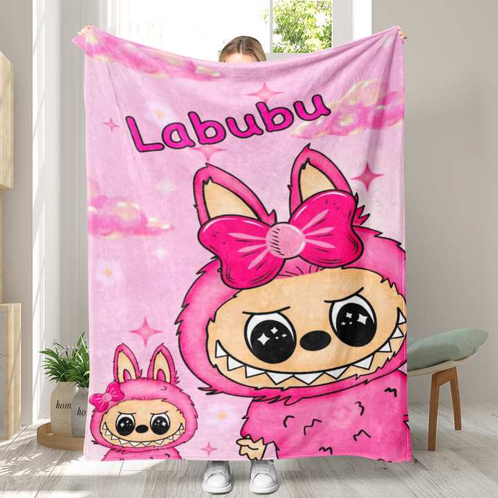Labubu printed Throw Blanket soft flannel Blanket