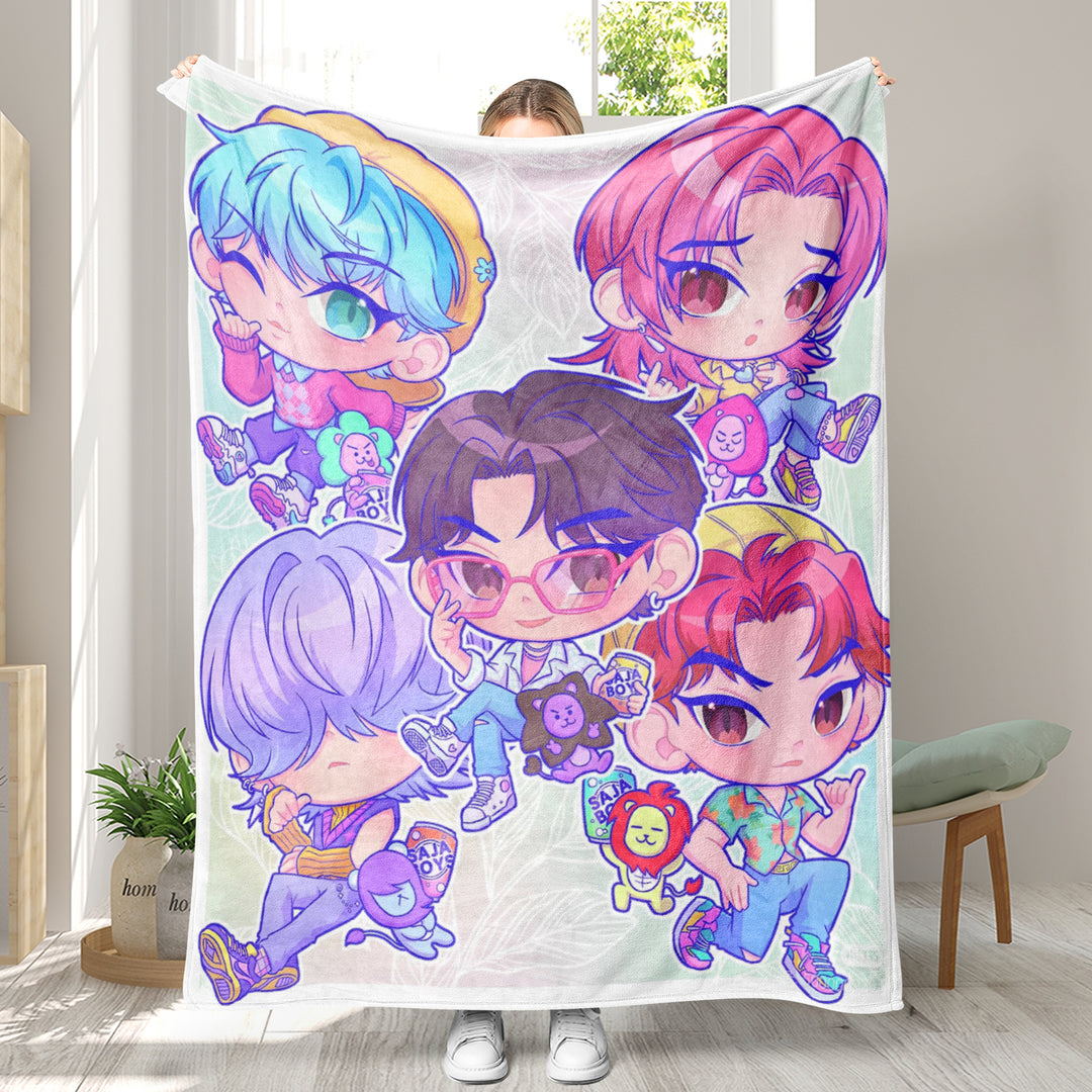 Kpop demon Hunters Throw Blanket soft flannel Blanket