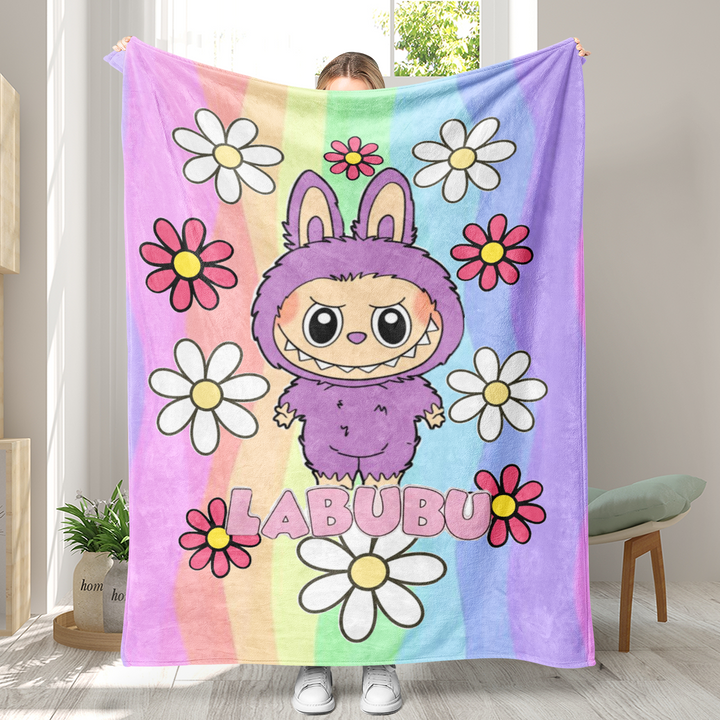 Labubu printed Throw Blanket soft flannel Blanket
