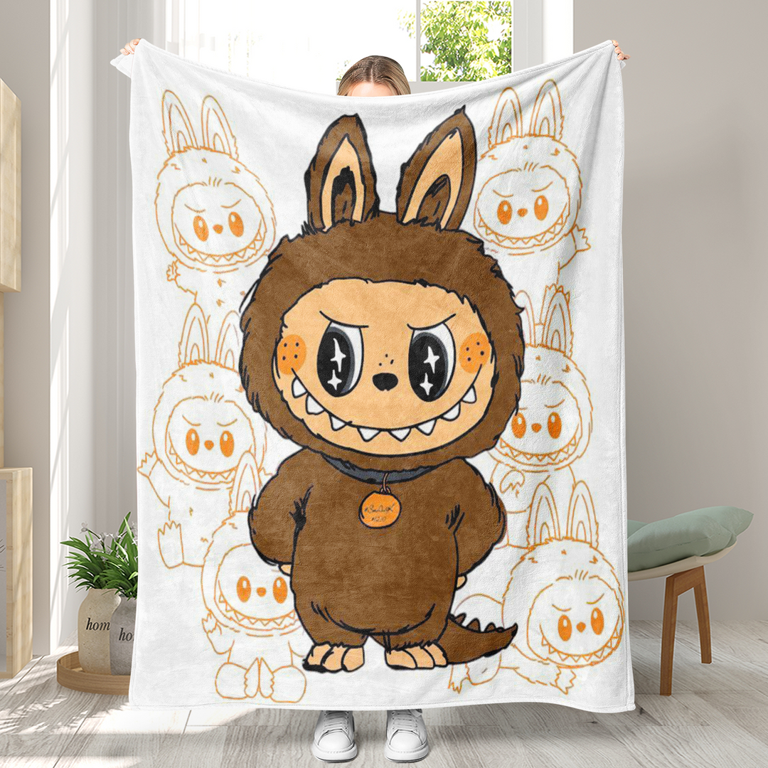 Labubu printed Throw Blanket soft flannel Blanket