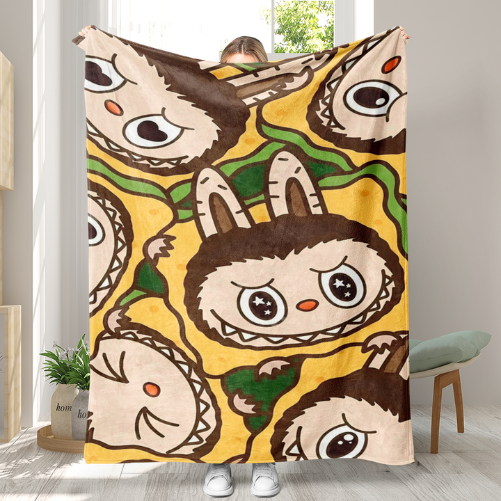 Labubu printed Throw Blanket soft flannel Blanket