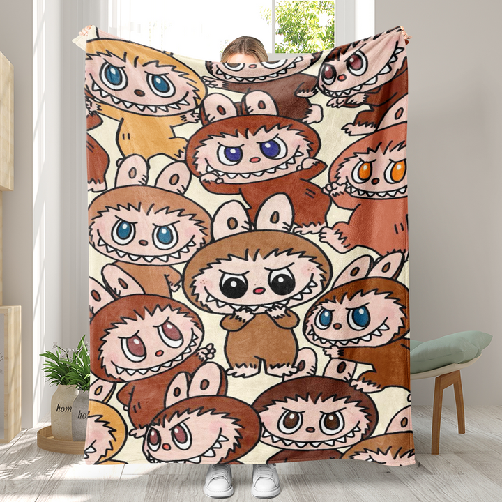 Labubu printed Throw Blanket soft flannel Blanket
