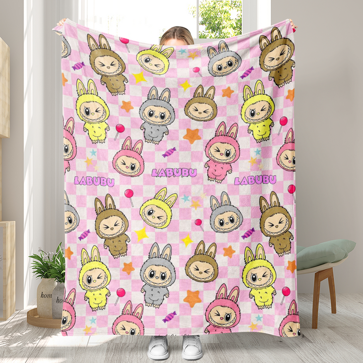 Labubu printed Throw Blanket soft flannel Blanket