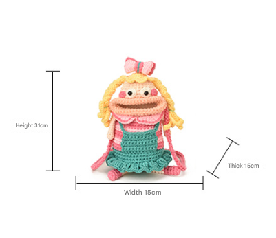 Crocheted Adorably Ugly Big Mouth Doll Crossbody Bag