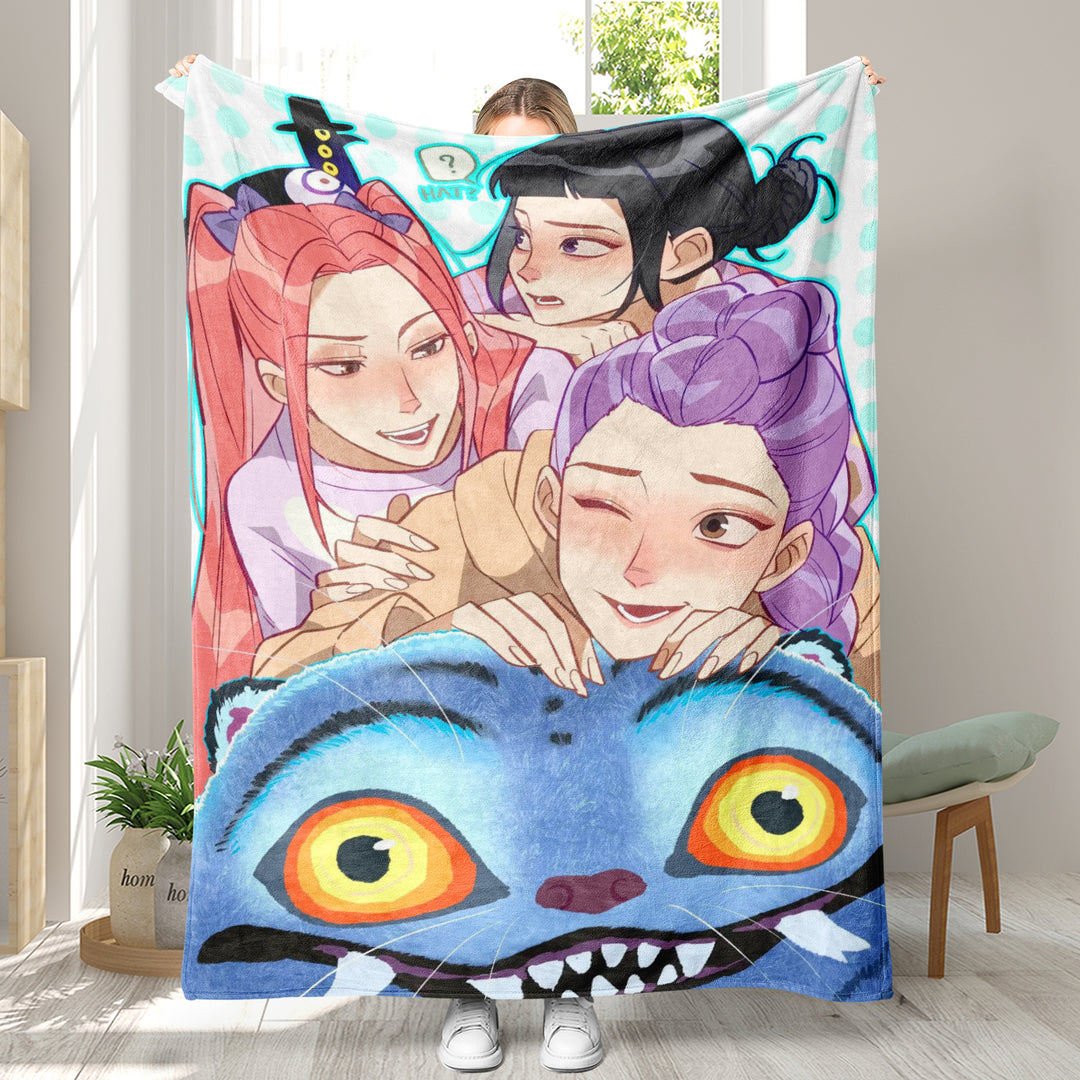 Kpop demon Hunters Throw Blanket soft flannel Blanket