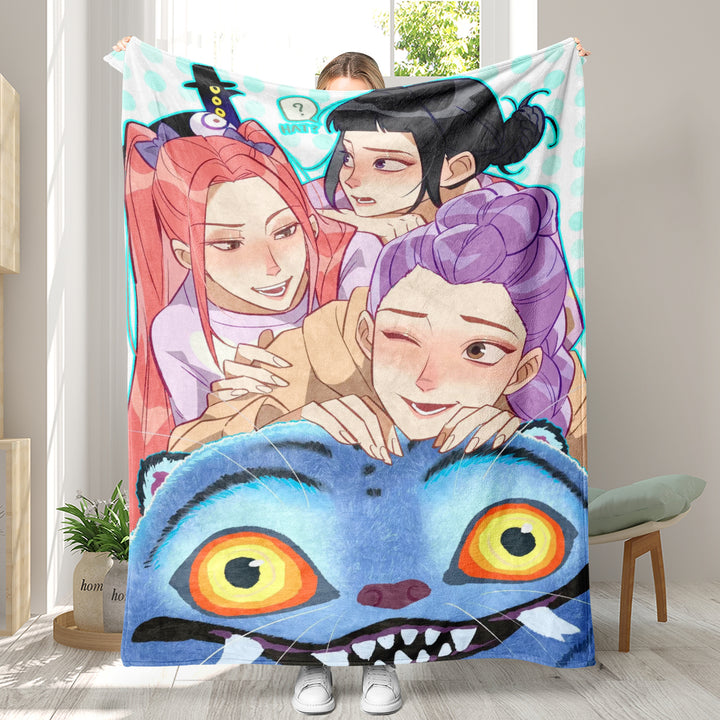 Kpop demon Hunters Throw Blanket soft flannel Blanket