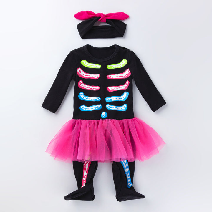 Halloween cartoon funny skeleton baby onesie romper