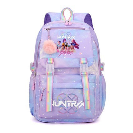 KDH K-pop inspired large-capacity student backpacks-purple