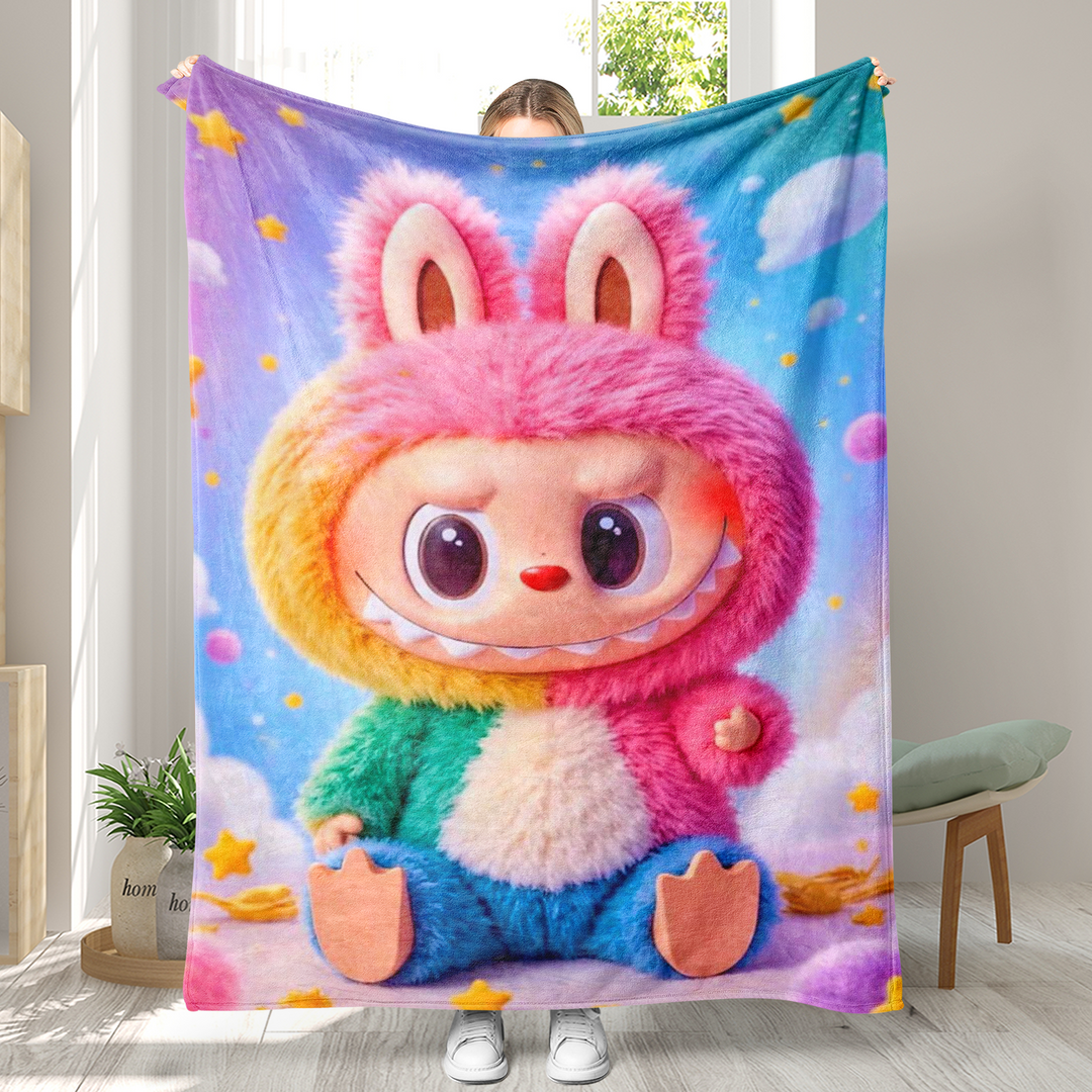 Labubu printed Throw Blanket soft flannel Blanket